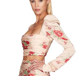 Nookie garden party rose crop top - worn once!